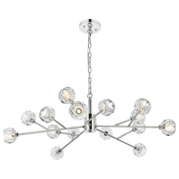 Graham 15 Light Pendant in Chrome And Clear