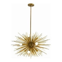 Brass Starburst Chandelier - Chandeliers