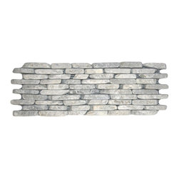CNK Tile - Natural pebble tiles for showers, backsplashes &ndash; stone grey mosaic, 4x12 mesh - Mosaic Tile