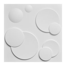 19.7" x 19.7" Art3d Decorative PVC 3D Wall Panels, White Ring, Set of 12