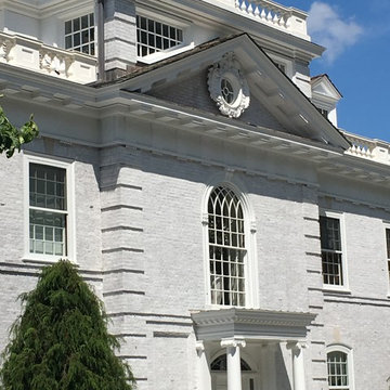 Mount Kisco Mansion Exterior White Wash Repair and Match
