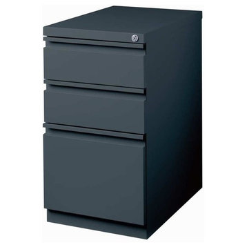 Hirsh Modern Charcoal Deep Metal Mobile Pedestal File 3-Drawer Box/Box
