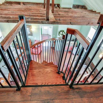 Eclectic Schoolhouse Renovation with Spiral Stair