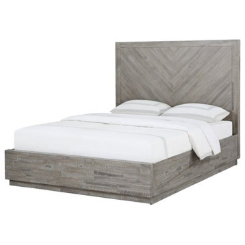 Modus Alexandra Solid Wood Full Panel Platform Bed in Rustic Latte