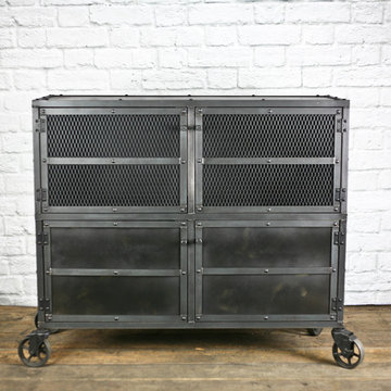 Industrial Bar Cart, Rustic Liquor Cabinet, Vintage Bar Cart, Beverage Center