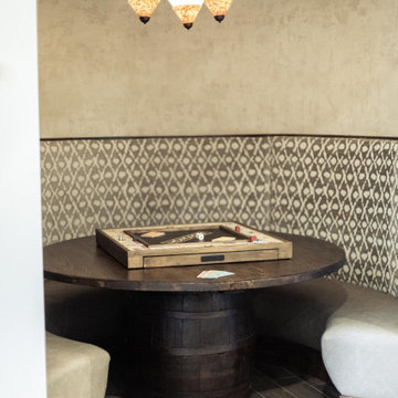 Wine Barrel Table in Game Room Kitchenette