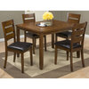 Plantation Five Piece Dining Set - Table with Four Faux Leather Chairs in...