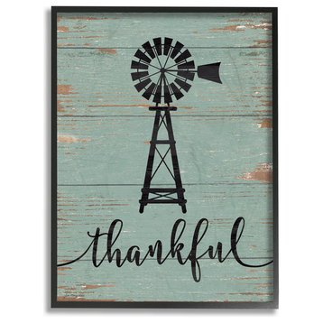 Stupell Industries Thankful Vintage Windmill, 11 x 14