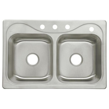 Sterling Southhaven Stainless steel Double Bowl Drop-in Kitchen Sink, Satin