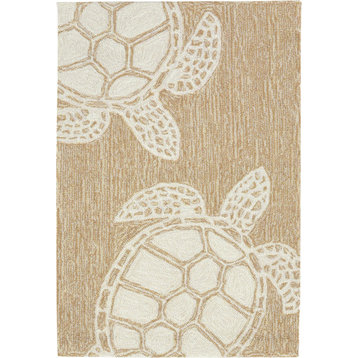 Trans Ocean Capri Turtle 1634/12 Beach Outdoor Rug, White, Ivory, 3'6"x5'6"