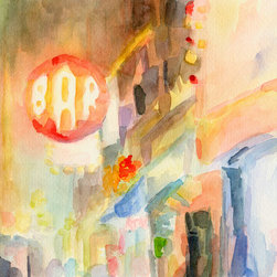 Bar 8th Avenue NYC Watercolor Painting - Fine Art Prints