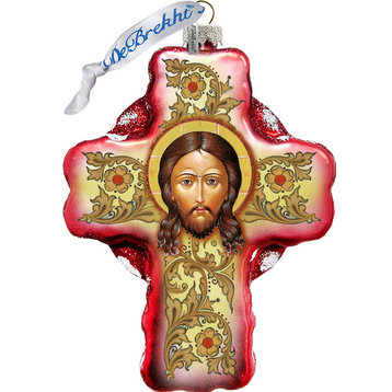 Jesus Face Cross Ornament
