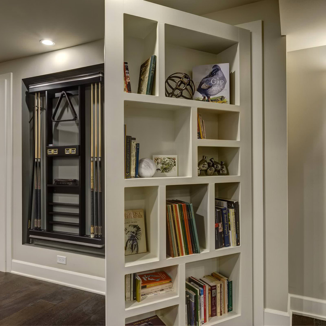 Basement Hidden Bookcase Open