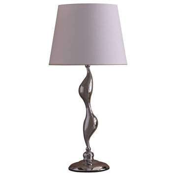 24" Erte Art Deco Silhouette Silver Table Lamp