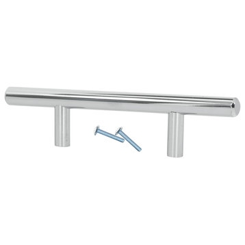 Solid Metal Bar Pull / Handle, Chrome, 3" Hole Centers, 6" Overall Length