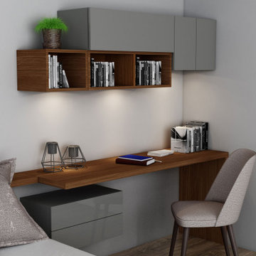 Desk Study Unit Storage Dust Grey Lincoln Walnut Supplied by Inspired Elements