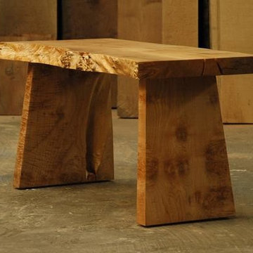 Live Edge Oregon Big Leaf Maple Coffee Table/Bench