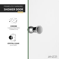 ANZZI Romance 72-in. X 33.5-in. Frameless Swinging Shower Door In