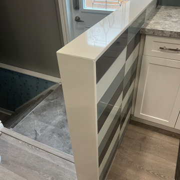 Kitchen Install, Custom Backsplash, Floating Shelves