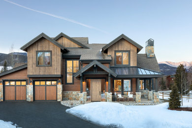 Inspiration for a rustic exterior home remodel in Denver