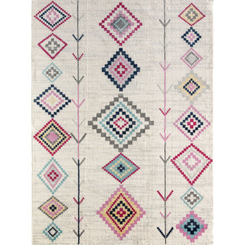 CosmoLiving Soleil Native Ivory Tribal Moroccan Area Rug, 6'x9'