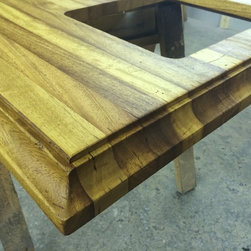 Distressed Iroko Countertop - Kitchen Countertops