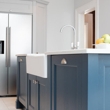 Shaker Kitchen with Stone Blue Island