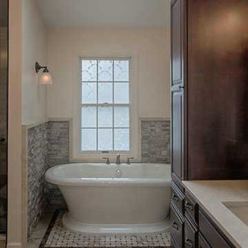 Bathroom with stacked stone accent walls in Cranberry, PA