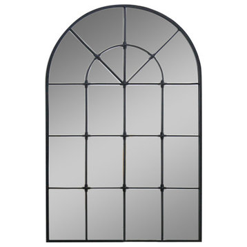 Decorative Metal Arch Window Pane Wall Mirror