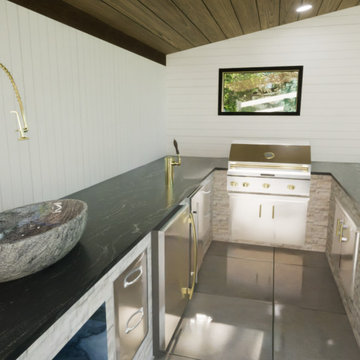 Outdoor Kitchen, mini-pool, bedroom concept