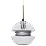 Besa Lighting - Besa Lighting 1JT-HULA8SL-BR Hula 8 - 1 Light Cord Pendant - Canopy Included: Yes  Canopy DiHula 8 1 Light Cord  Black Clear/Black GlUL: Suitable for damp locations Energy Star Qualified: n/a ADA Certified: n/a  *Number of Lights: 1-*Wattage:60w Incandescent bulb(s) *Bulb Included:No *Bulb Type:Incandescent *Finish Type:Black