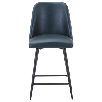 Maddox Mid-Century Modern Faux Leather Upholstered Counter Height Barstool...