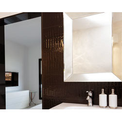 Custom sized bathroom mirror with gold frame - Bathroom Mirrors