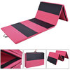 Costway 4'x10'x2''Gymnastics Mat Folding Panel Thick Gym Exercise Pink/Black