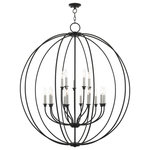 Livex Lighting - Black With Brushed Nickel Accents Traditional Chandelier - Add fresh style to an entryway or any high ceiling. Clean, elegant curves define this handsome Milania pendant design. Inspired by classic cottage and continental style lighting, it comes in a black finish on the orb shaped frame and canopy with brushed nickel finish candles.