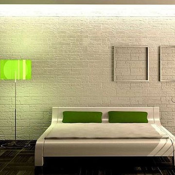 +30 style of withe brick wall & wallpaper in the interior