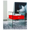 Bari High Gloss Red Lacquer Nightstand/End Table