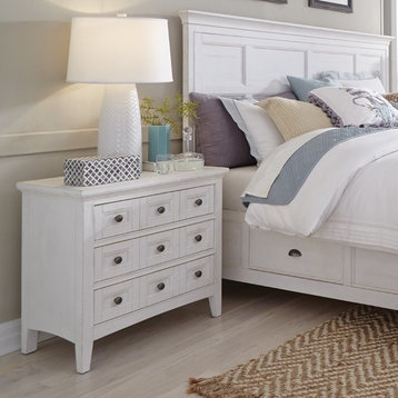 Magnussen Heron Cove Relaxed Traditional Soft White 3 Drawer Nightstand