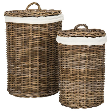 Safavieh Millen Rattan Round 2-Piece Laundry Baskets Set