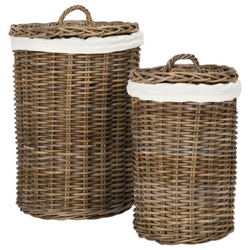 Safavieh Millen Rattan Round 2-Piece Laundry Baskets Set