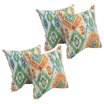17" Square Polyester Outdoor Throw Pillows, Set of 4, Losani Fiesta