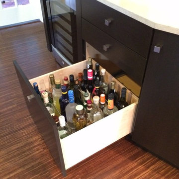 Liquor Bottles are Conveniently stored in this extra-deep Custom Drawer