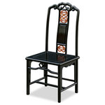 China Furniture and Arts - Rosewood Ming Design Side Chair, Natural/Black - Made of solid rosewood, our side chair is exquisitely hand carved with natural color finish and ming design with a hand applied black ebony finish frame. Traditional joinery technique provides lasting durability. Perfect to be used as a dining chair or paired with another chair in a special spot in your living room.