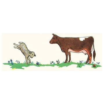 Sheep and Cow- Paper Poster 12" x 18"