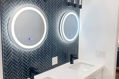 Inspiration for a modern bathroom remodel in San Diego