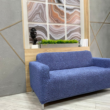 Blue Loveseat 2 Seater Slipcover | Microfibra Collection | Interior design