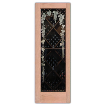 Wine Door - Vineyard Grapes Trellis - Cherry - 28" x 96" - Book/Slab Door