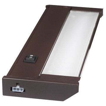 120V Dimmable LED Under Cabinet Metal Light Bar, AQUC, Bronze, 12"