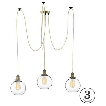 Beige And Glass Shade Pendant Light Chandelier