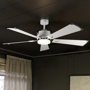 Luxury Transitional Ceiling Fan, Matte White